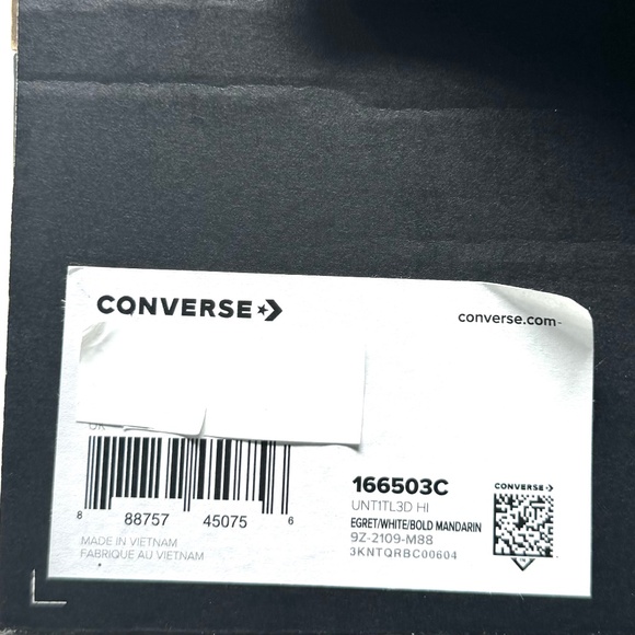 Converse UNT1TL3D High Top Shoes Men's Size White Black Canvas Sneakers 166503C - Picture 7 of 8